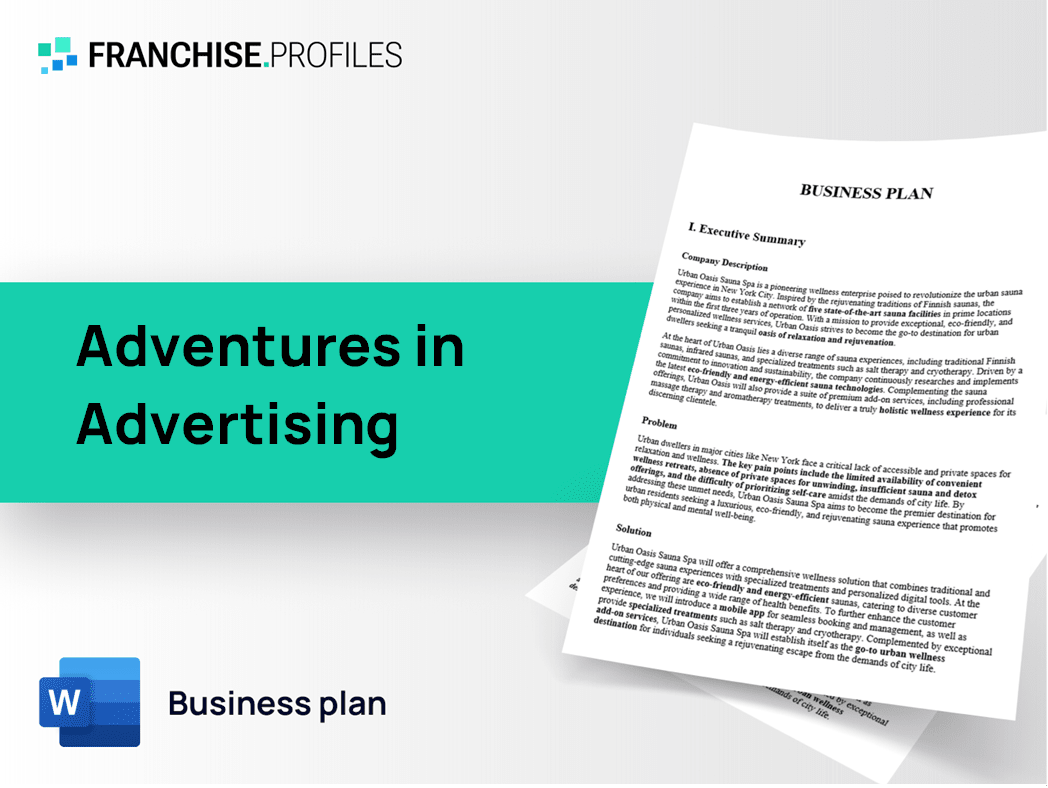 Adventures in Advertising Franchise Business Plan Template