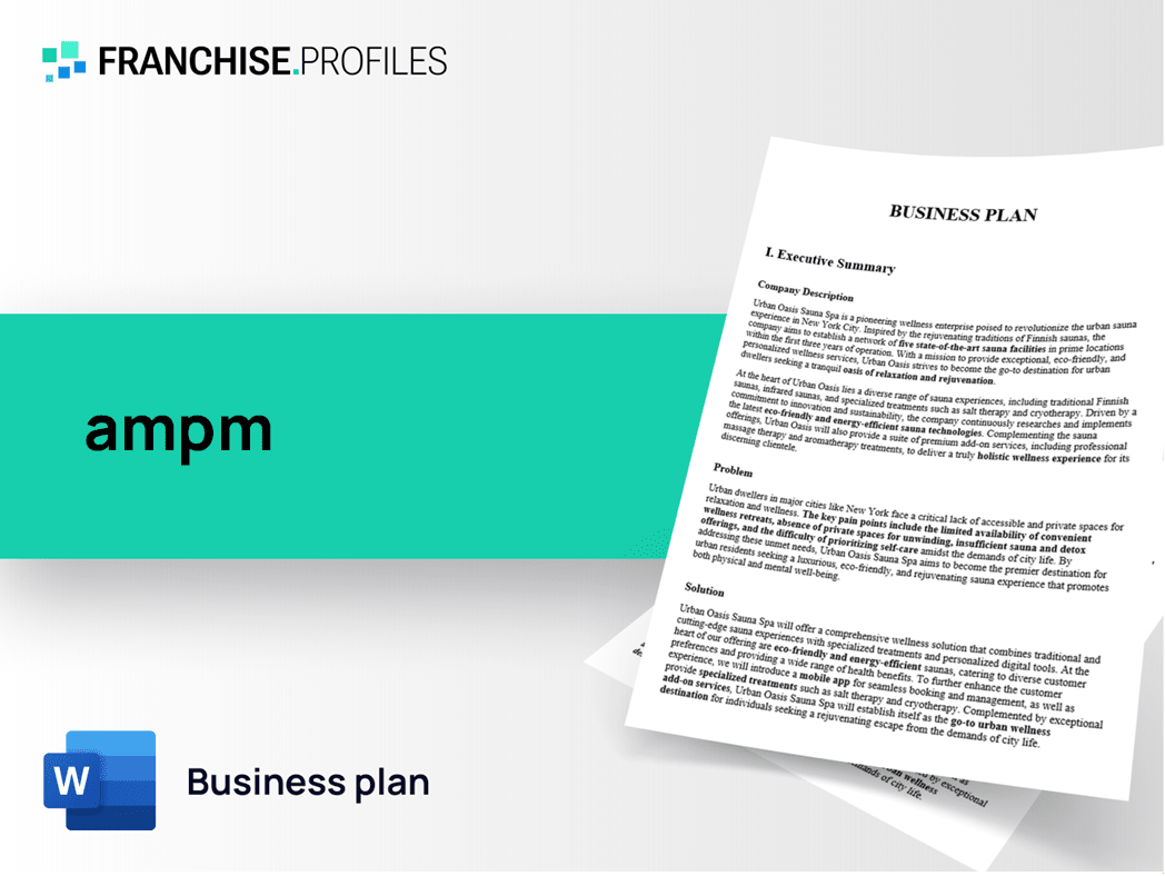 ampm Franchise Business Plan Template