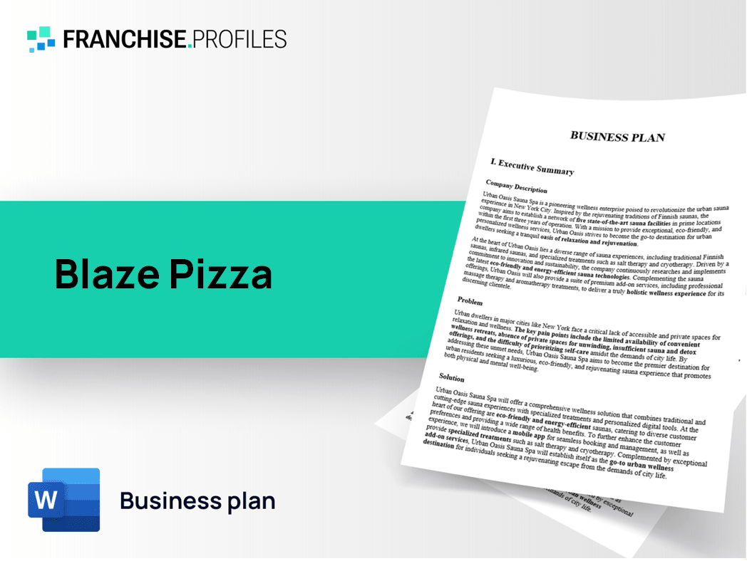 Blaze Pizza Franchise Business Plan Template