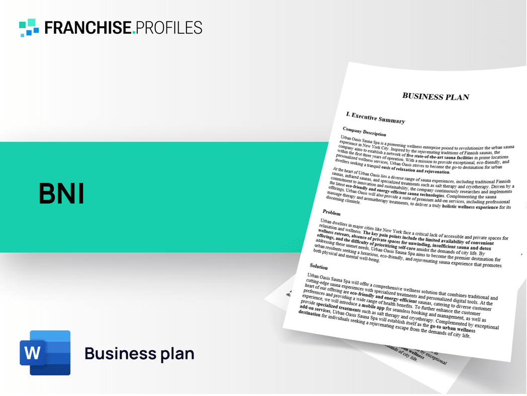 BNI Franchise Business Plan Template