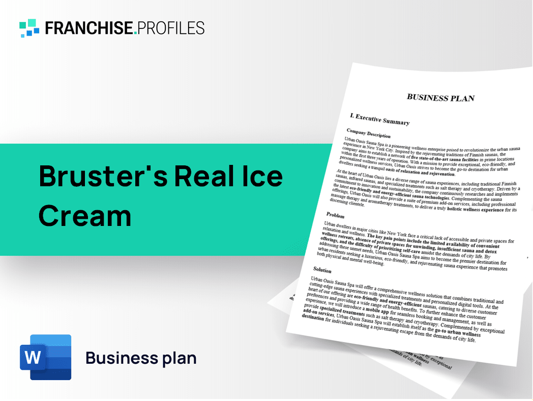 Bruster's Real Ice Cream Franchise Business Plan Template