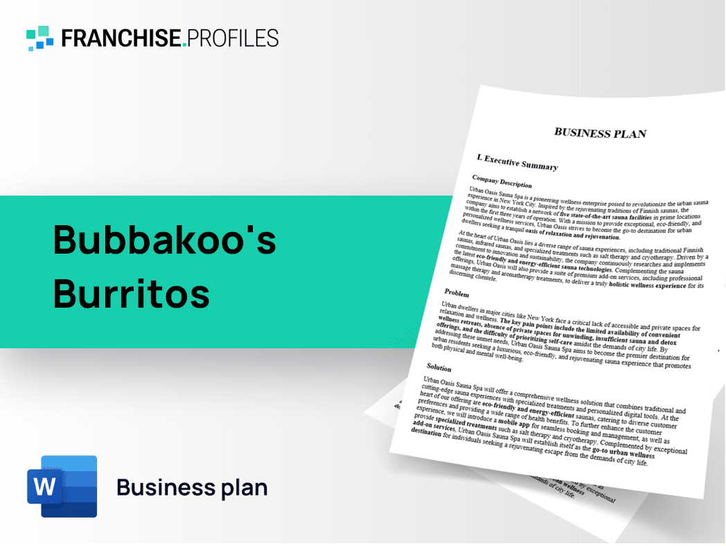 Bubbakoo's Burritos Franchise Business Plan Template