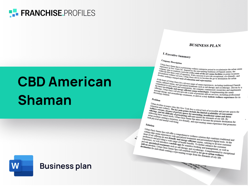 CBD American Shaman Franchise Business Plan Template