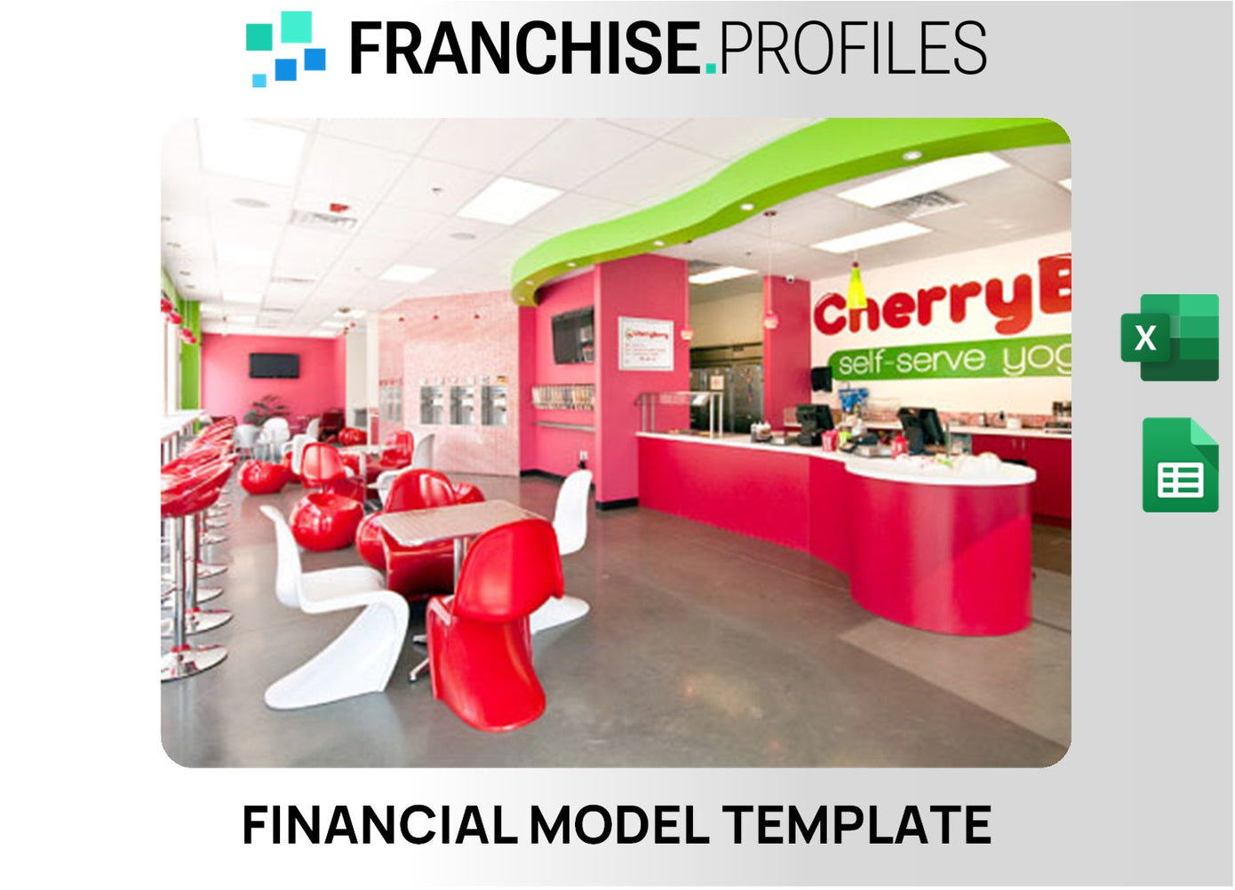 Cherry Berry self-serve Yogurt bar Franchise Financial Model Template