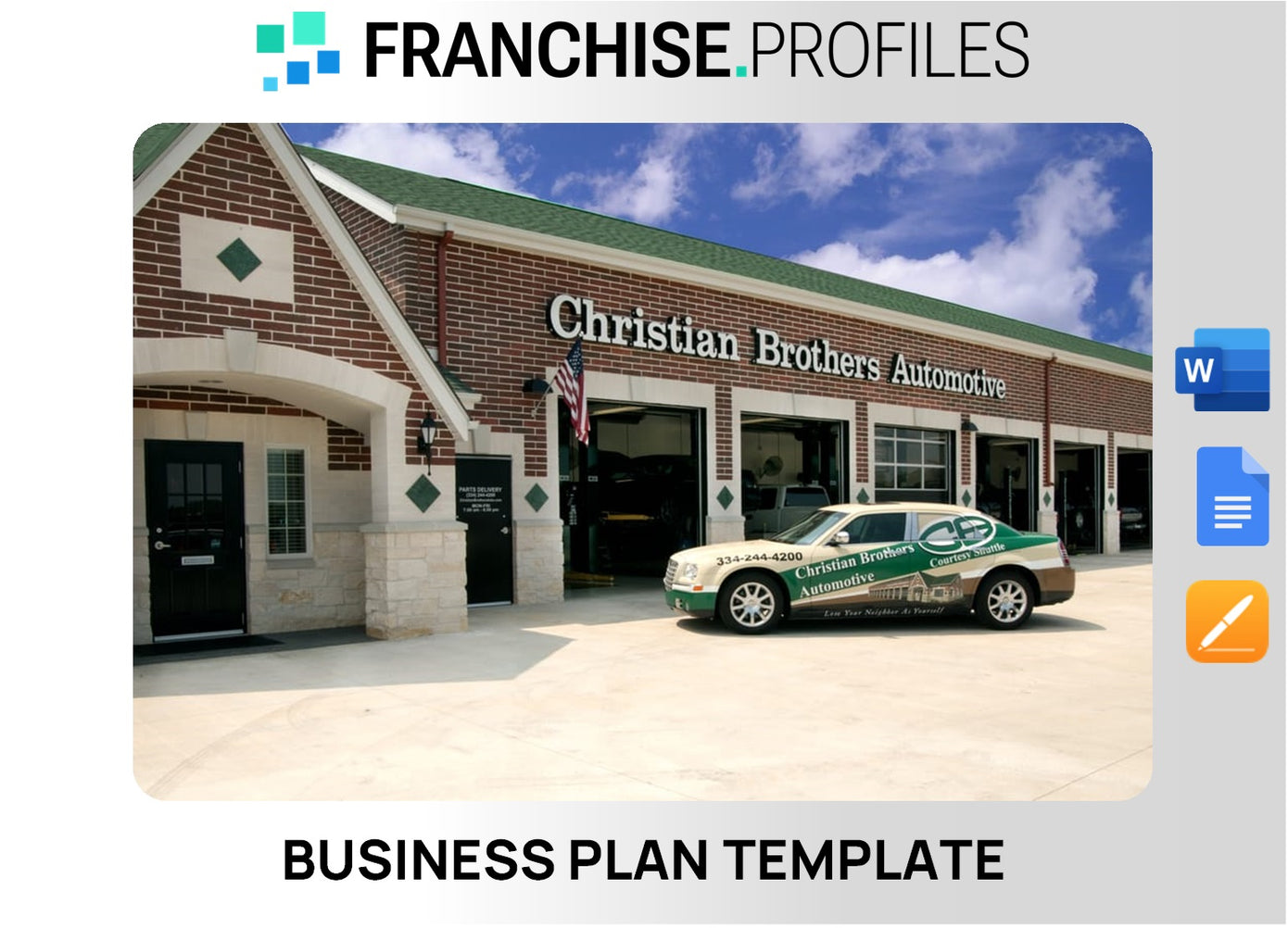 Christian Brothers Automotive Franchise Business Plan Template