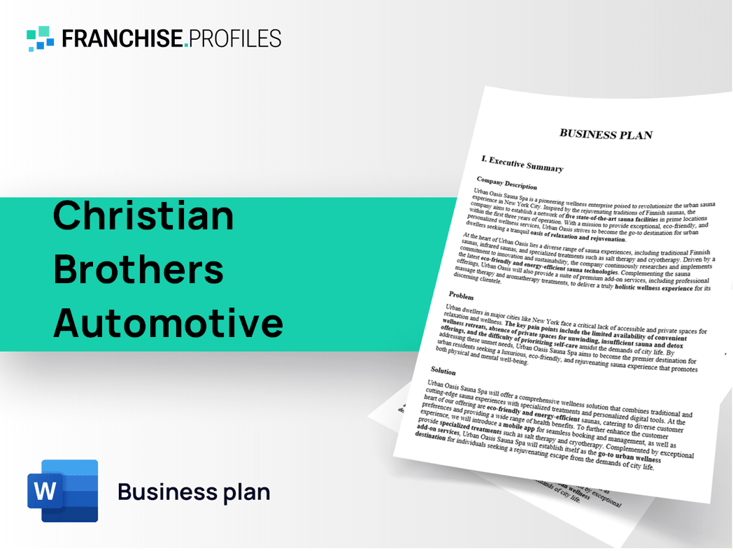 Christian Brothers Automotive Franchise Business Plan Template