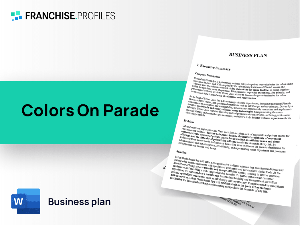 Colors On Parade Franchise Business Plan Template