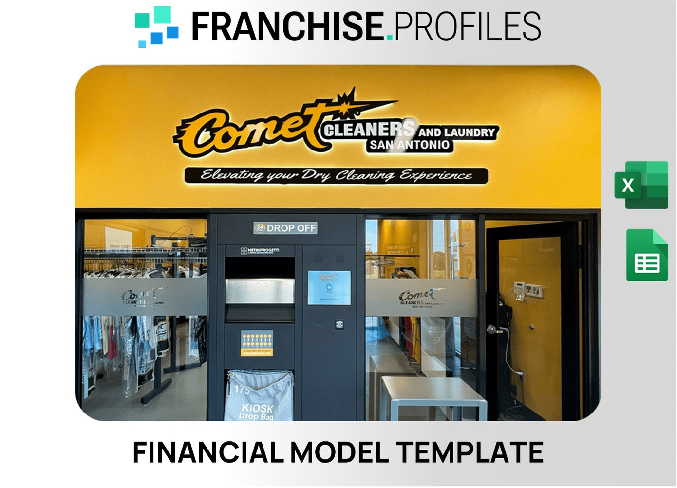 Comet Cleaners and Laundry Franchise Financial Model Template