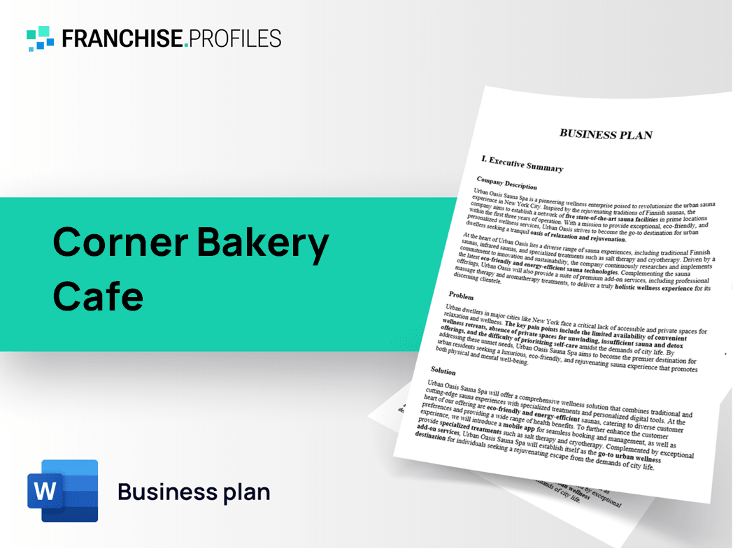 Corner Bakery Cafe Franchise Business Plan Template
