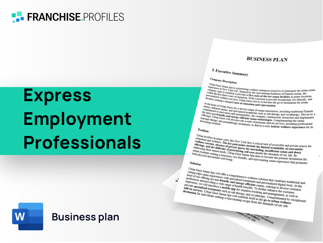 Express Employment Professionals Franchise Business Plan Template