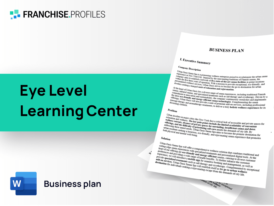 Eye Level Learning Center Franchise Business Plan Template