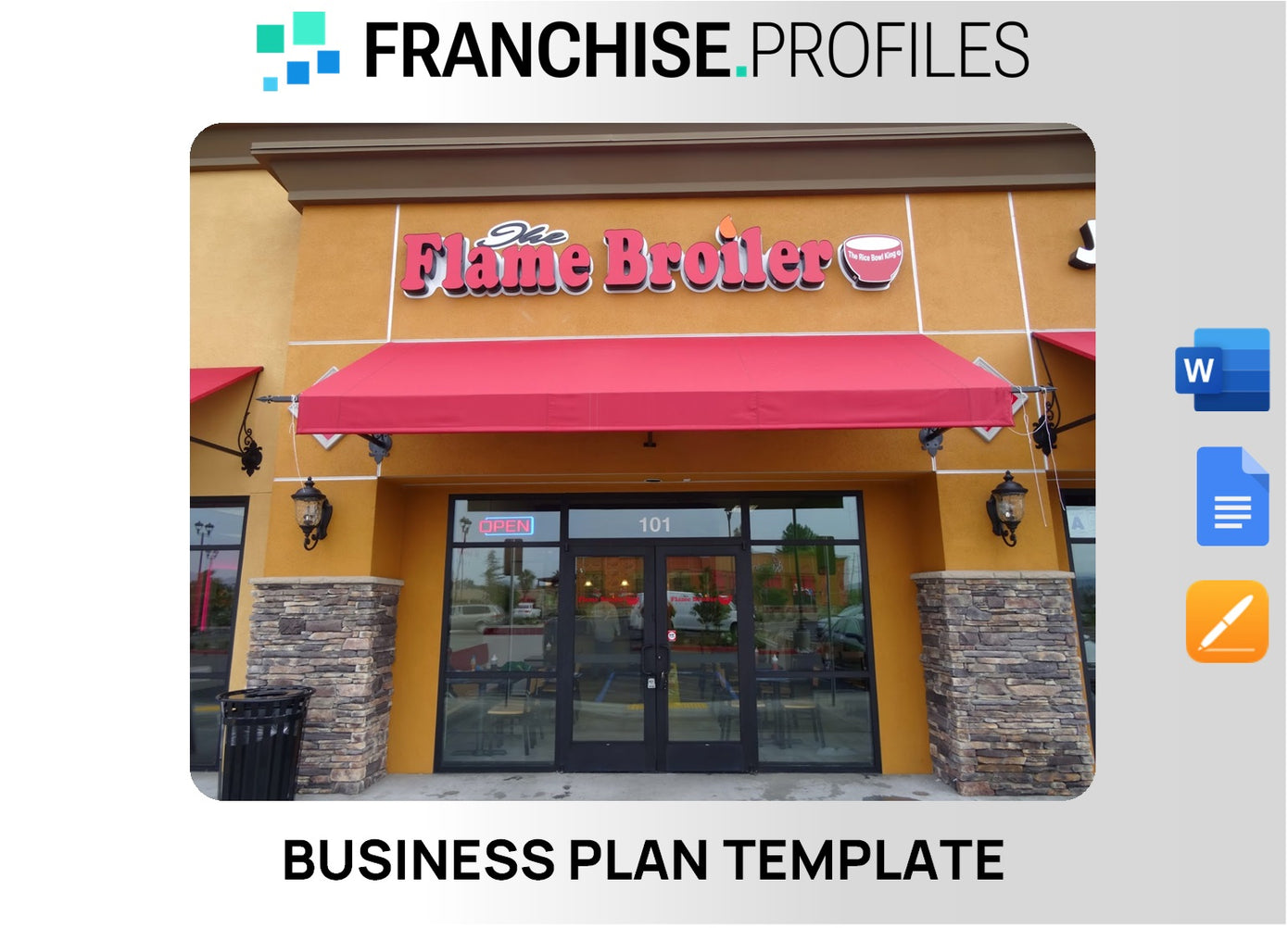 Flame Broiler Franchise Business Plan Template