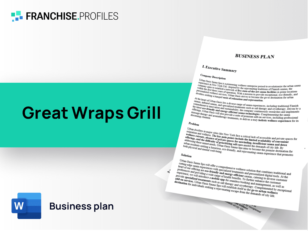 Great Wraps Grill Franchise Business Plan Template
