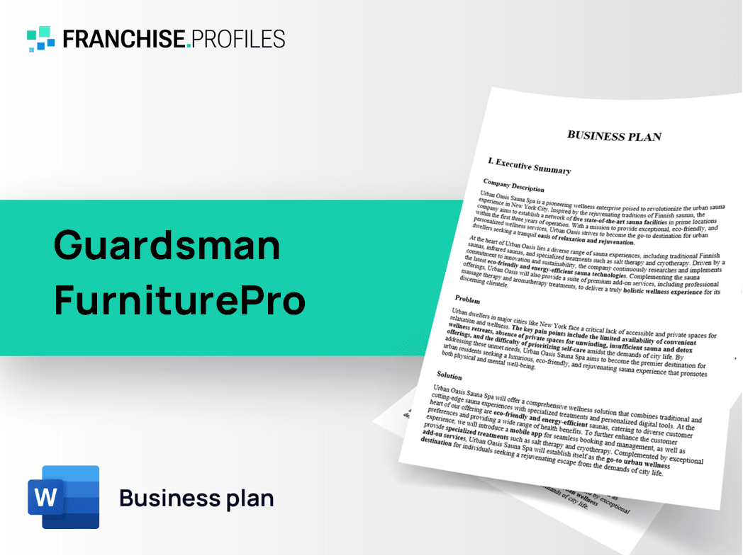 Guardsman FurniturePro Franchise Business Plan Template