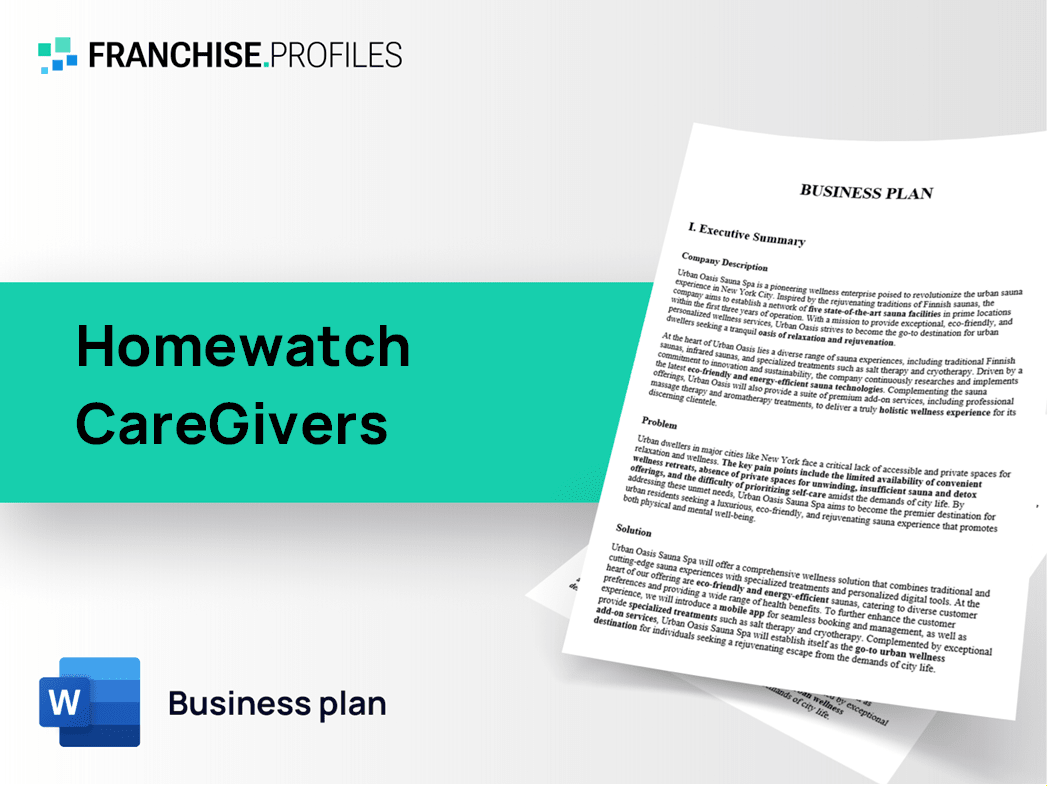 Homewatch CareGivers Franchise Business Plan Template