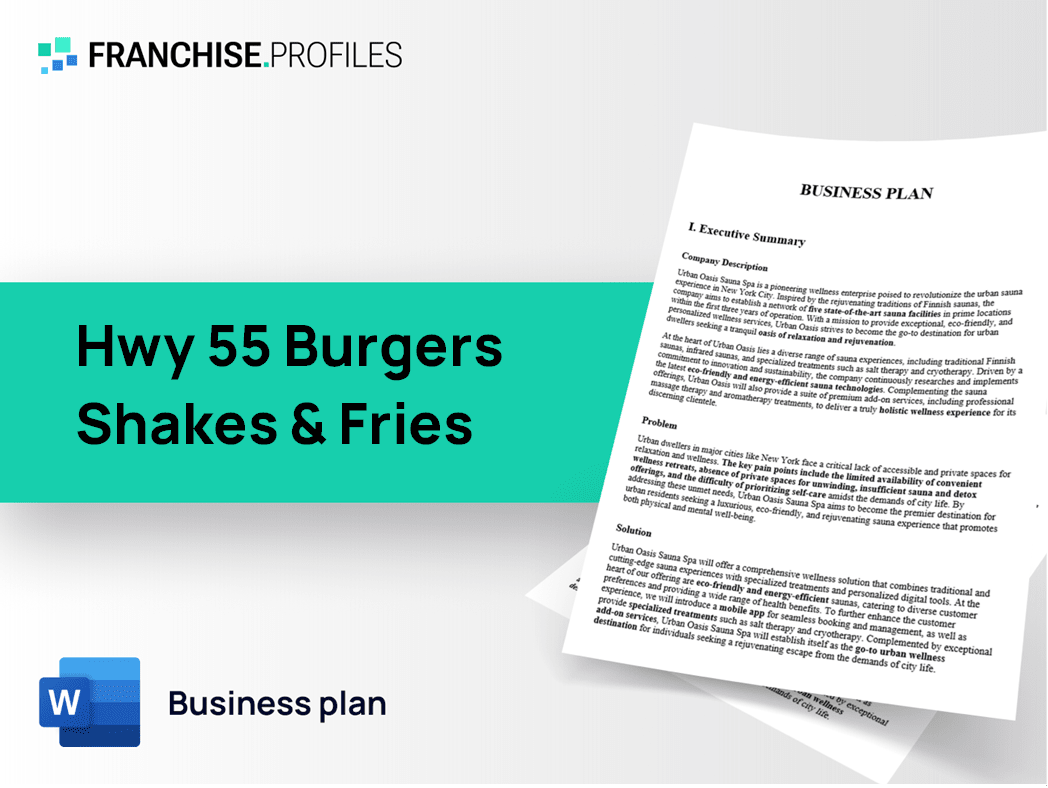 Hwy 55 Burgers Shakes & Fries Franchise Business Plan Template