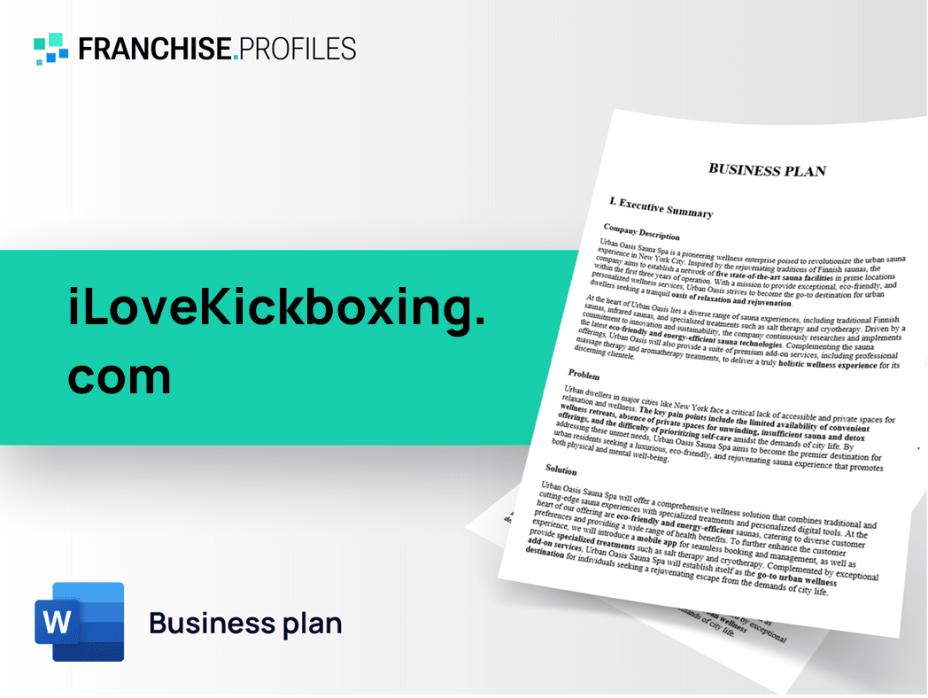 iLoveKickboxing.com Franchise Business Plan Template