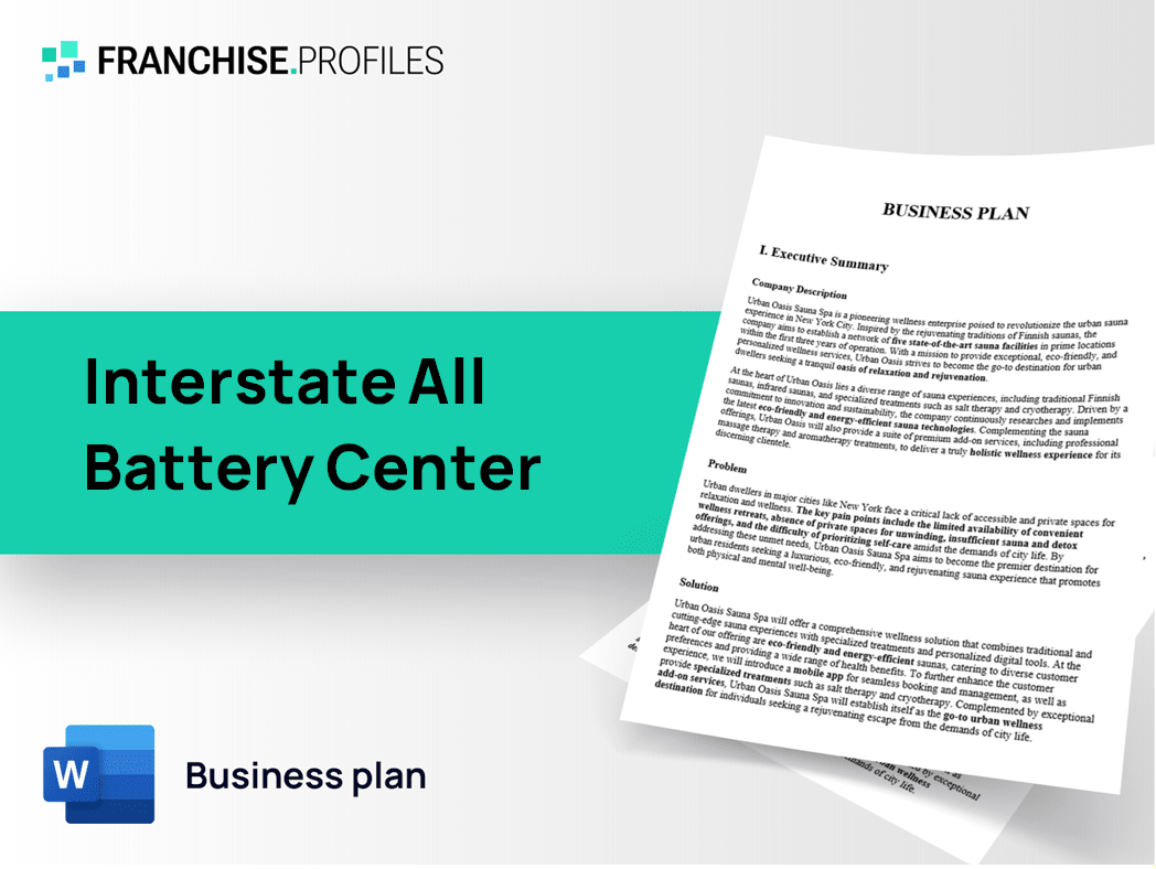 Interstate All Battery Center Franchise Business Plan Template