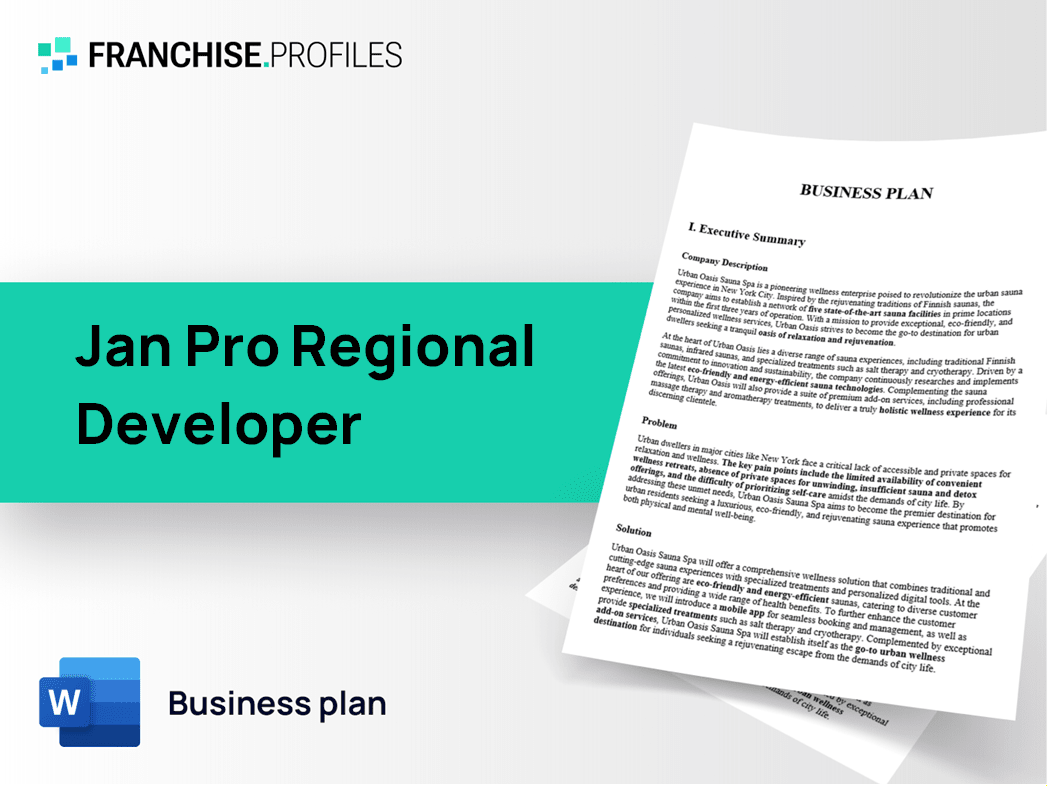 Jan Pro Regional Developer Franchise Business Plan Template