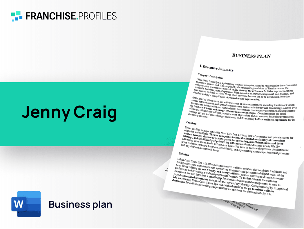 Jenny Craig Franchise Business Plan Template