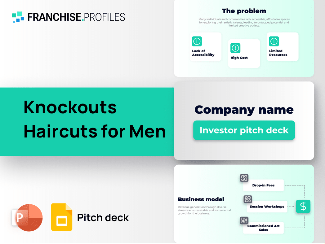 Knockouts Haircuts for Men Franchise Pitch Deck Template