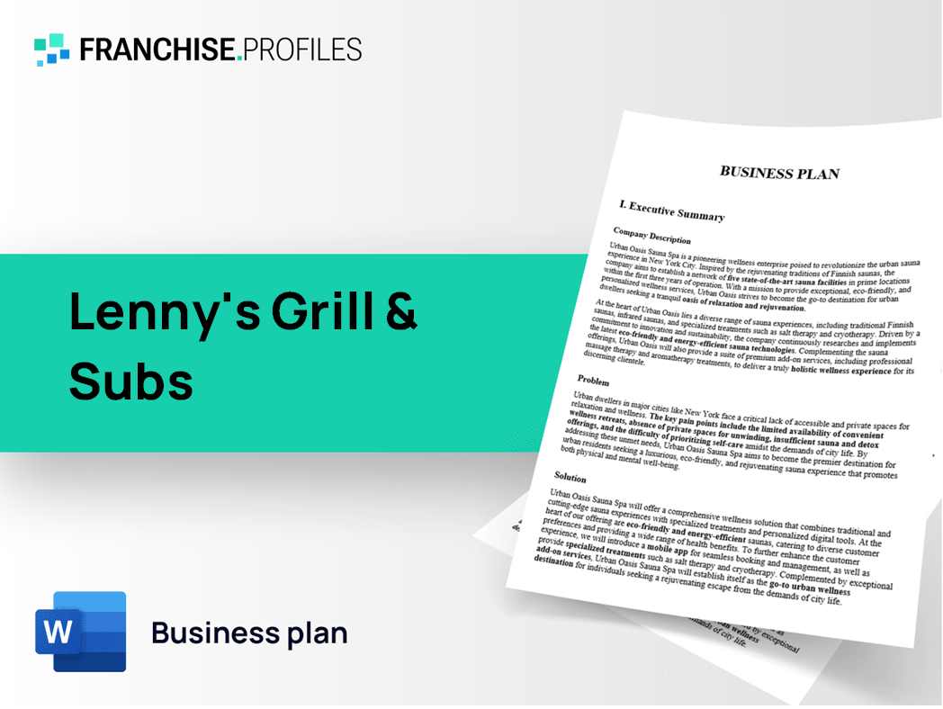 Lenny's Grill & Subs Franchise Business Plan Template