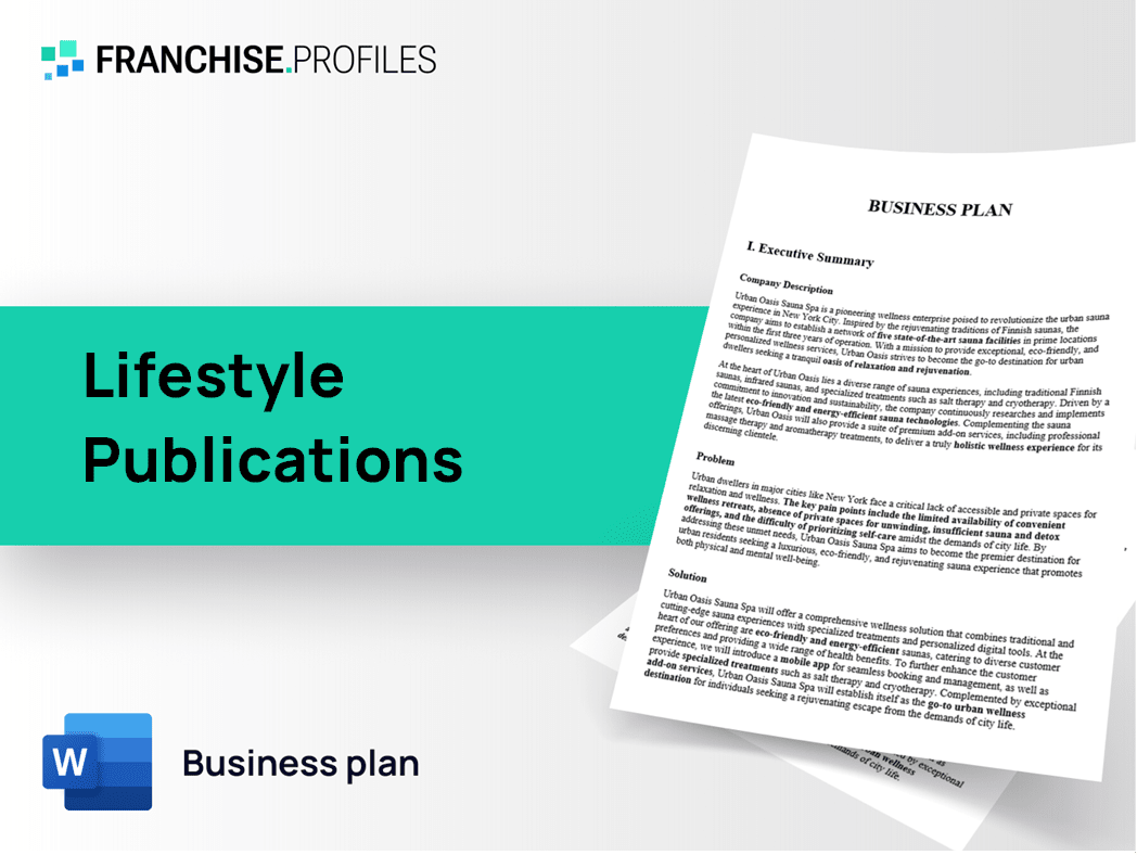 Lifestyle Publications Franchise Business Plan Template