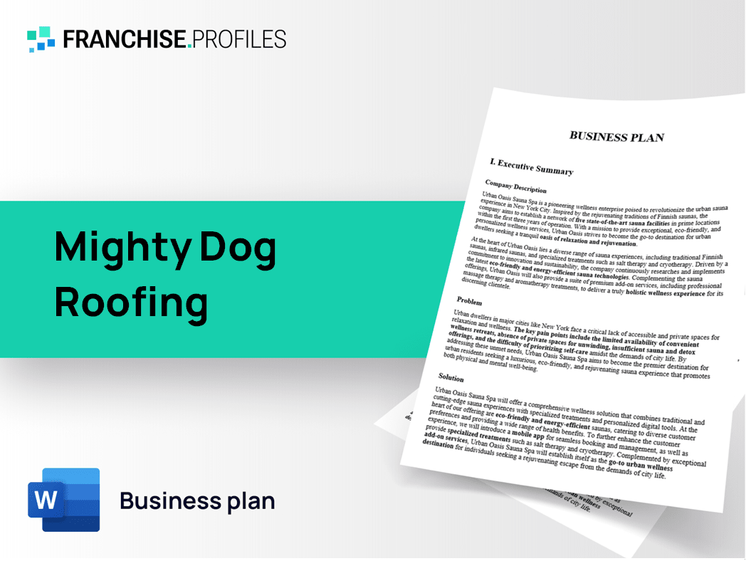 Mighty Dog Roofing Franchise Business Plan Template