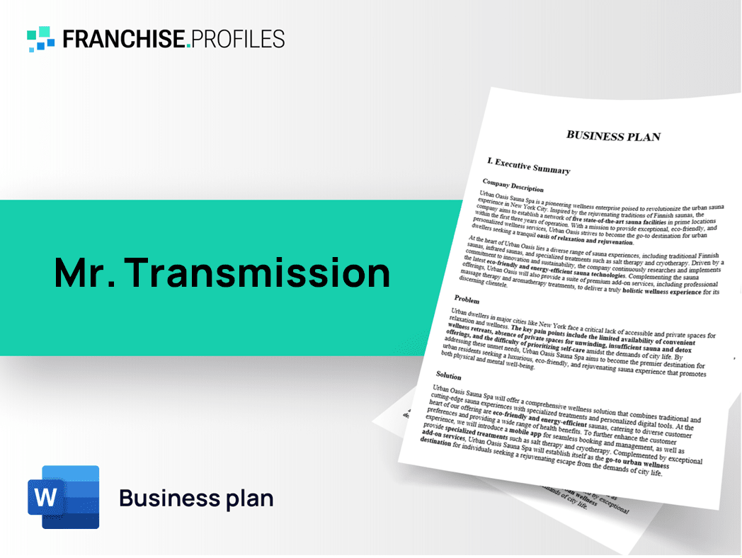 Mr. Transmission Franchise Business Plan Template