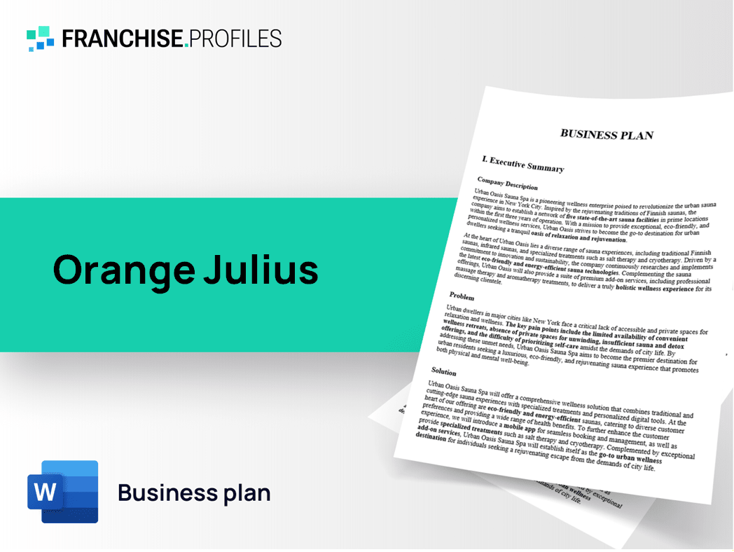 Orange Julius Franchise Business Plan Template