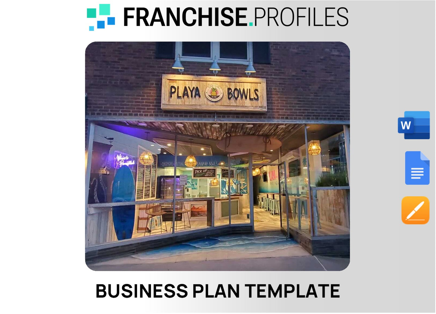 Playa Bowls Franchise Business Plan Template