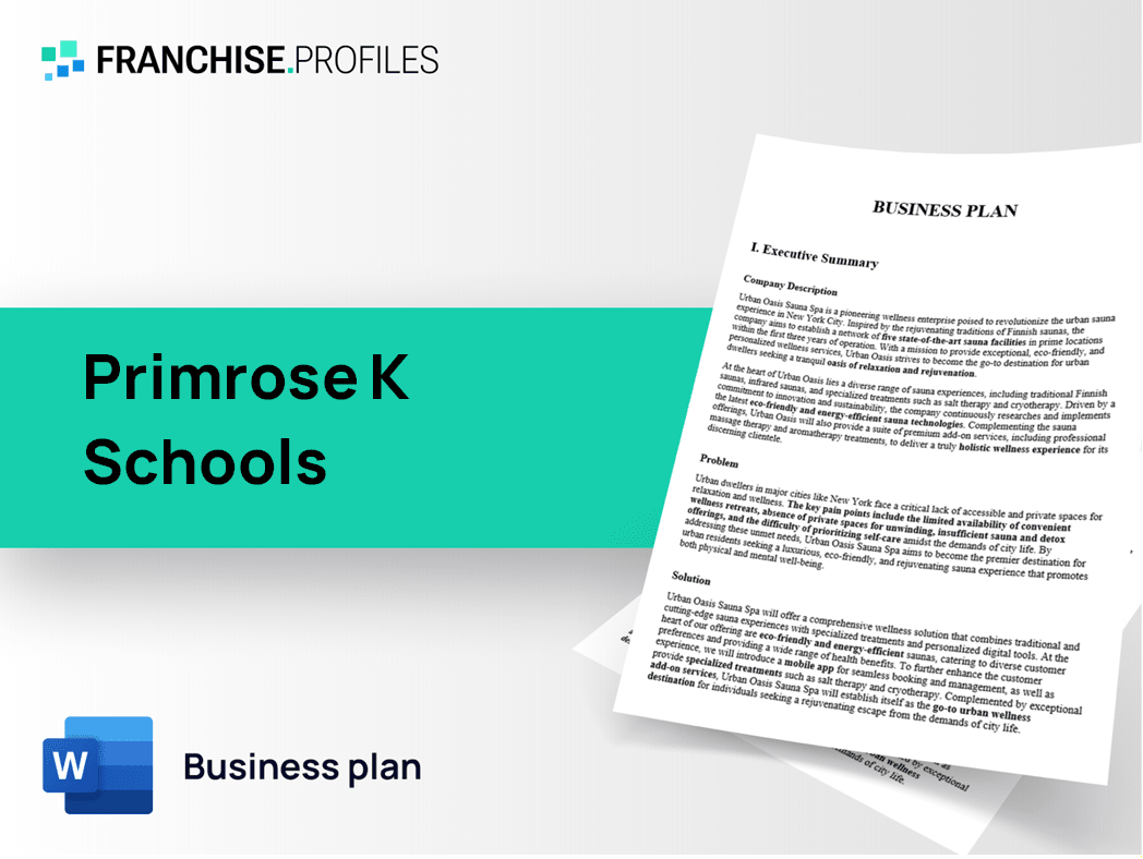 Primrose K Schools Franchise Business Plan Template
