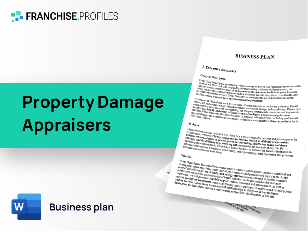 Property Damage Appraisers Franchise Business Plan Template