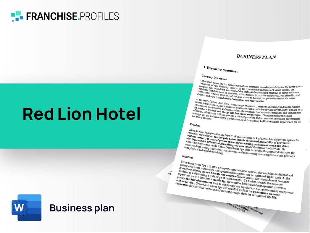 Red Lion Hotel Franchise Business Plan Template