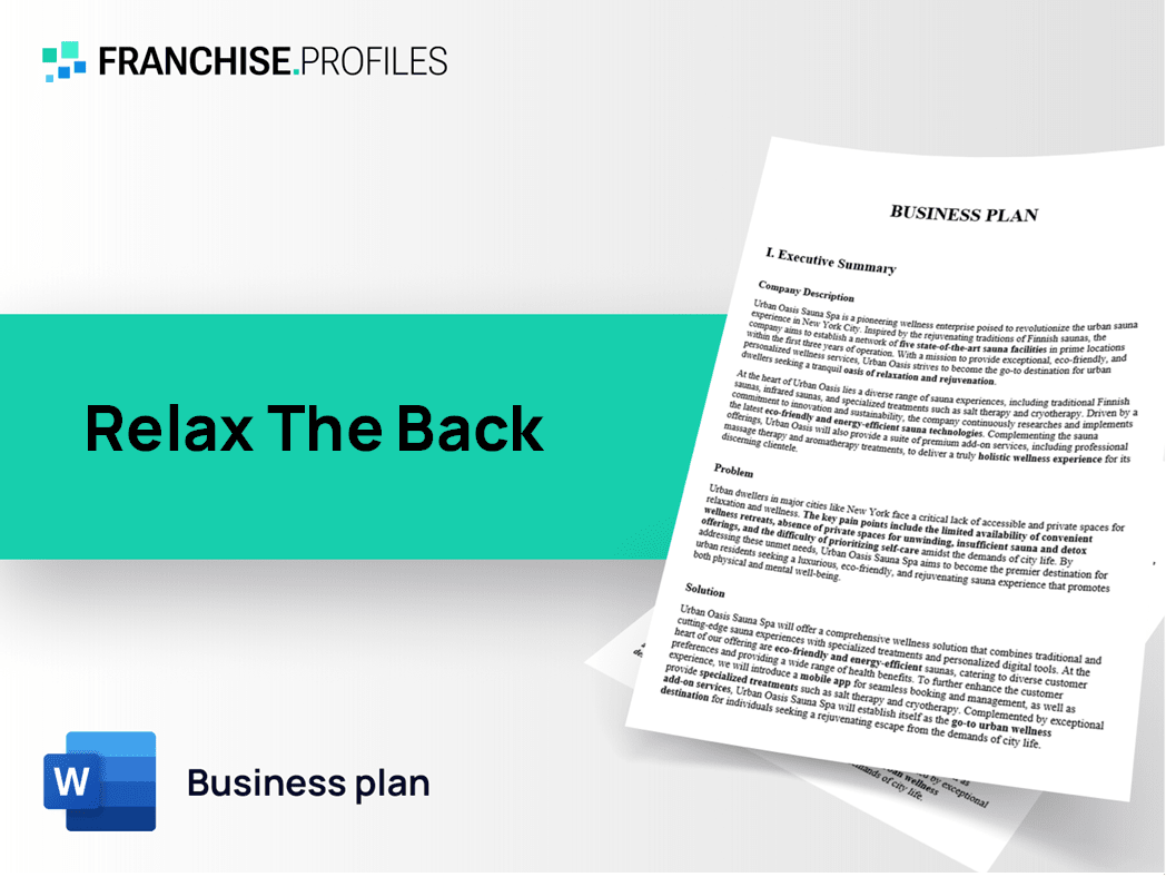 Relax The Back Franchise Business Plan Template