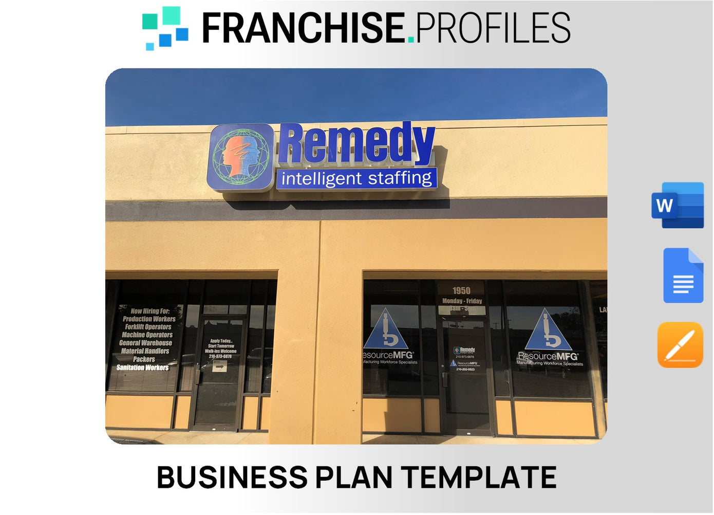 Remedy Intelligent Staffing Franchise Business Plan Template