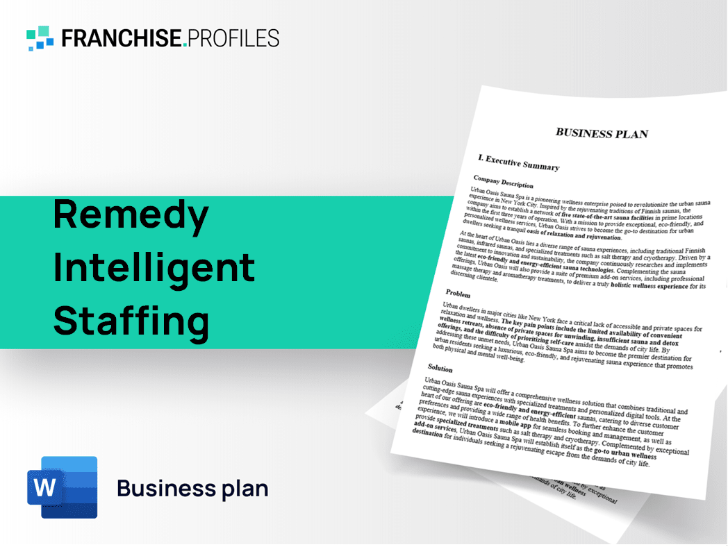 Remedy Intelligent Staffing Franchise Business Plan Template