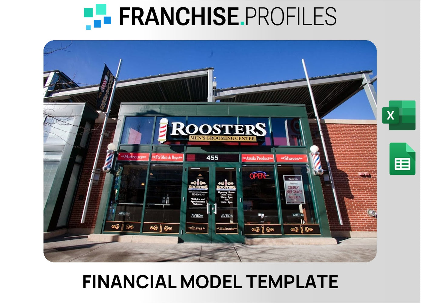 Roosters Men's Grooming Center Franchise Financial Model Template