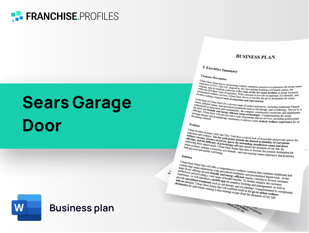 Sears Garage Door Franchise Business Plan Template