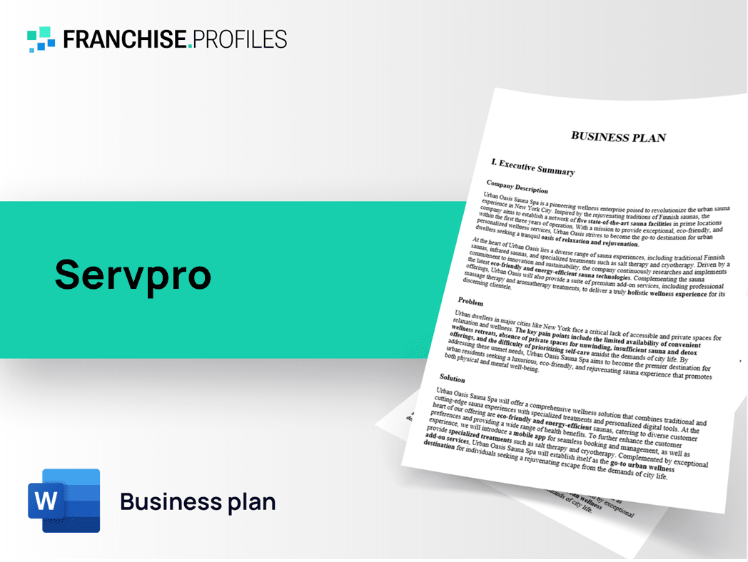 Servpro Franchise Business Plan Template
