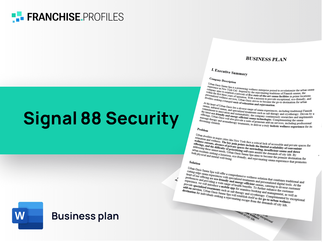 Signal 88 Security Franchise Business Plan Template