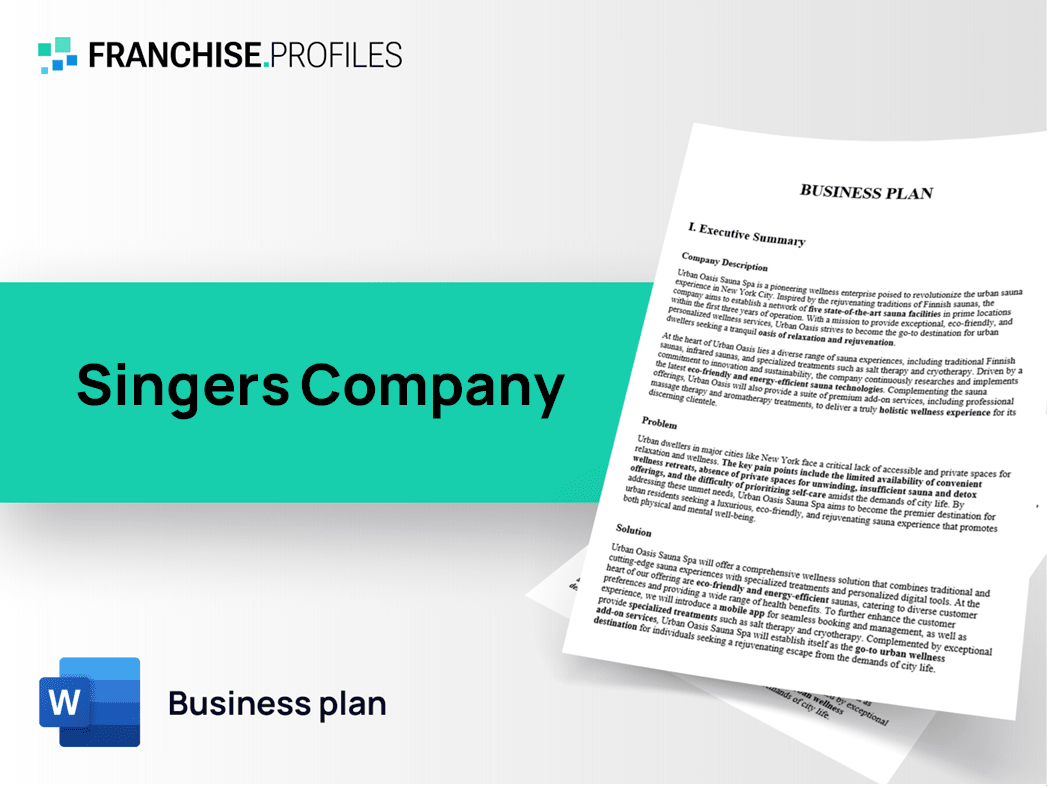 Singers Company Franchise Business Plan Template