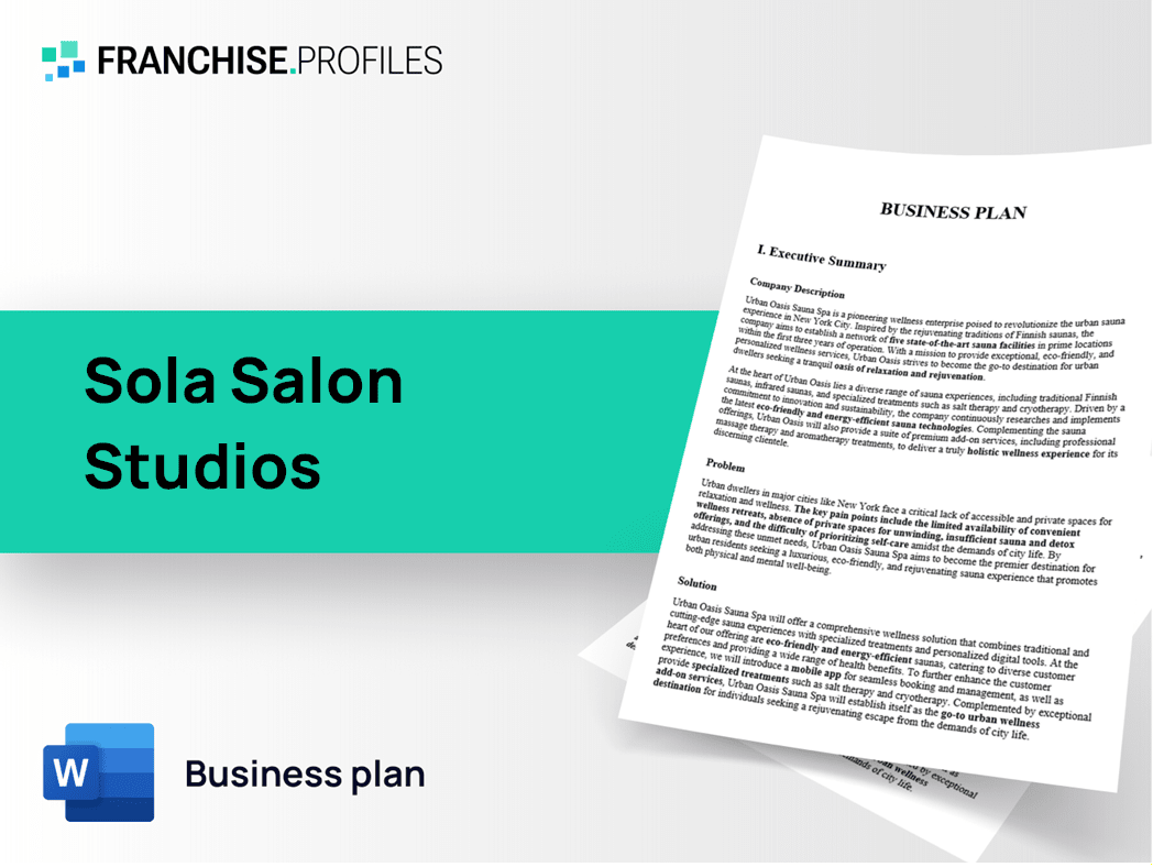 Sola Salon Studios Franchise Business Plan Template