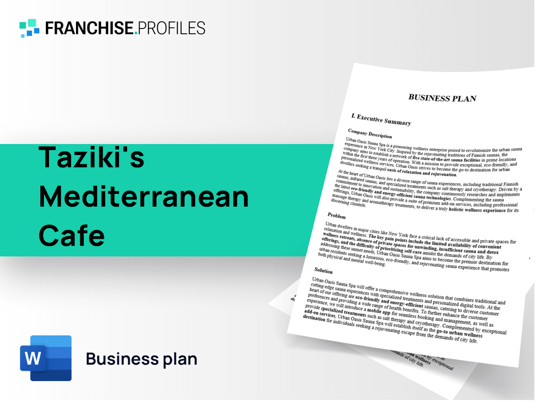 Taziki's Mediterranean Cafe Franchise Business Plan Template