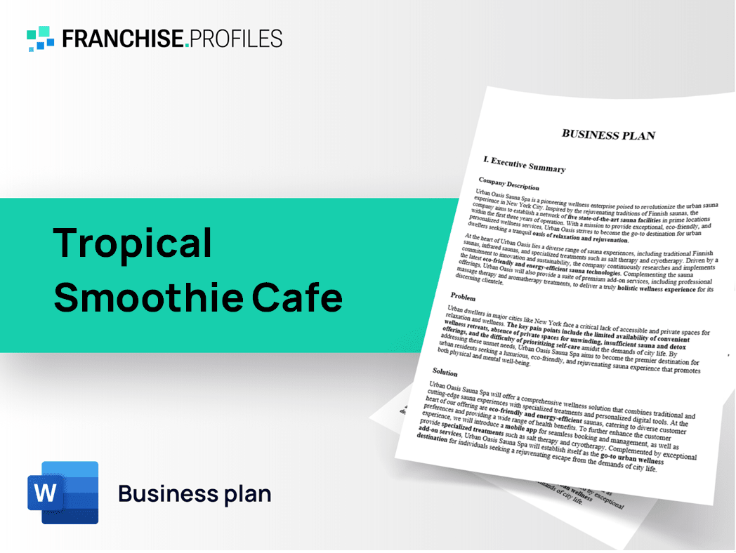 Tropical Smoothie Cafe Franchise Business Plan Template