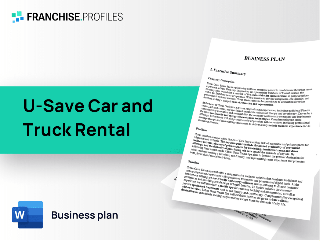 U-Save Car and Truck Rental Franchise Business Plan Template