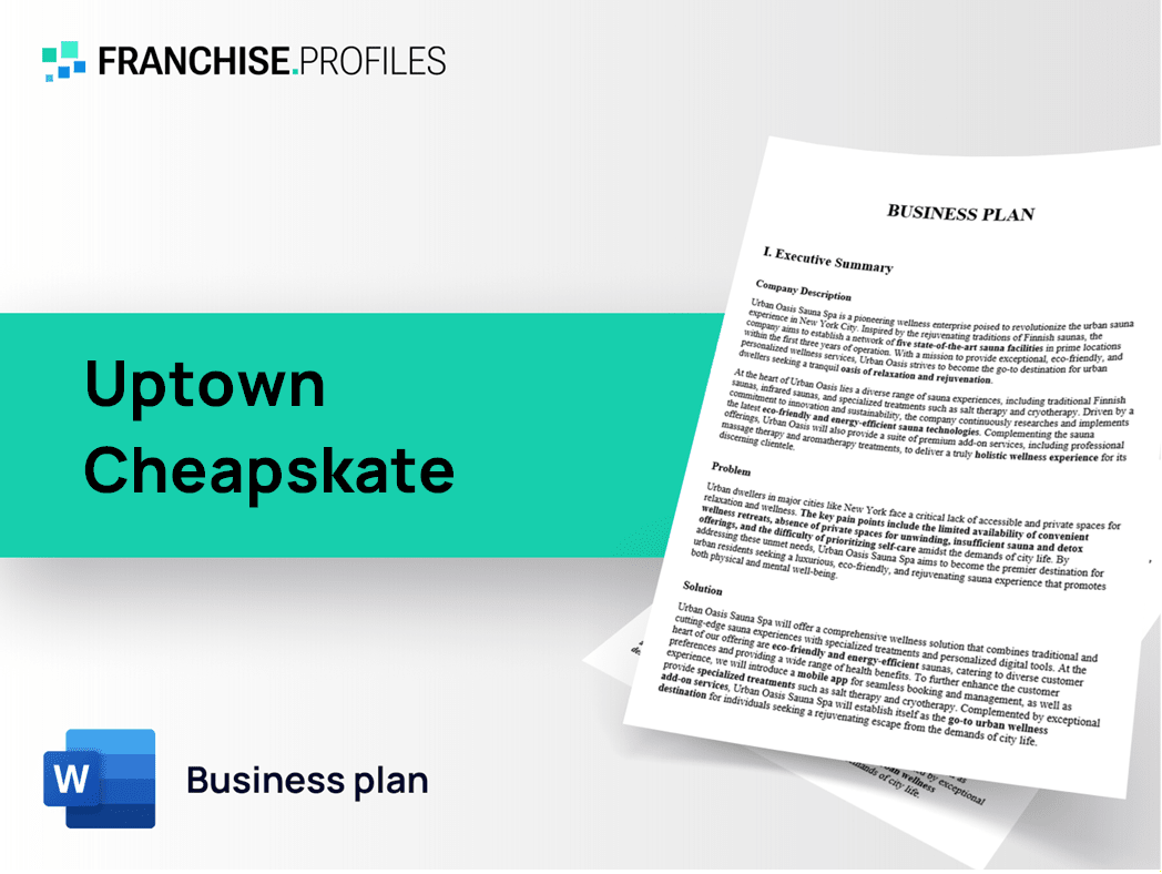 Uptown Cheapskate Franchise Business Plan Template